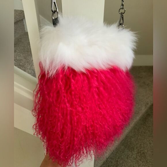 Handmade Genuine Mongolian Lamb Fur Shoulder Bag/Crossbody - Picture 6 of 14